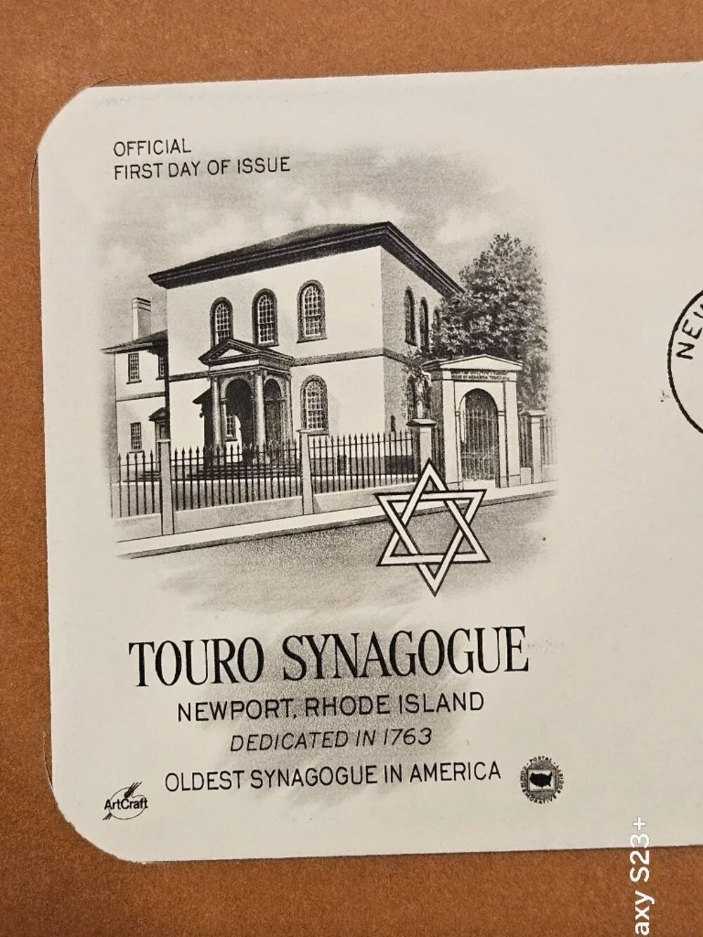 RARE COLLECTIBLE USPS 1ST DAY ISSUE COVER JEWISH TOURO OLDEST US SYNAGOGUE STAMP